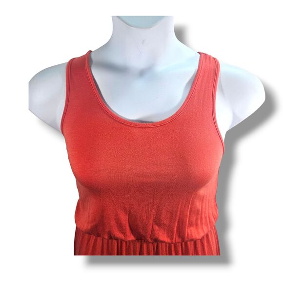 Charming Charlie Dress Small Red Chevron Bow Racerback High Low Midi Tank Top - Picture 4 of 14